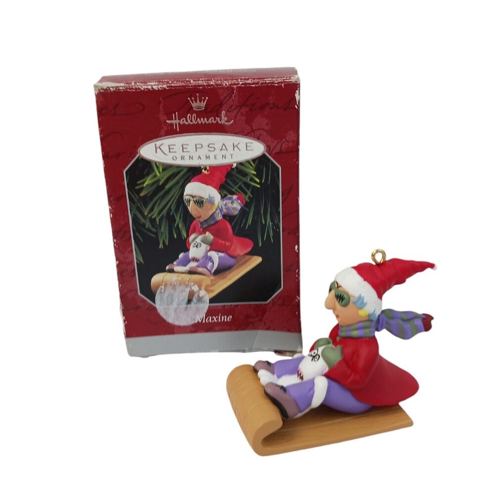 Hallmark Keepsake Ornament Maxine On a Toboggan with Floyd Sleighride 1998